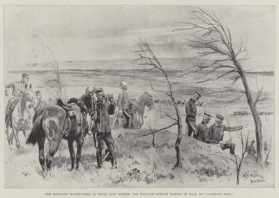 The Military Manoeuvres in Wilts and Dorset, Sir William Butler taking it easy on Gallons Hill by William Barnes Wollen